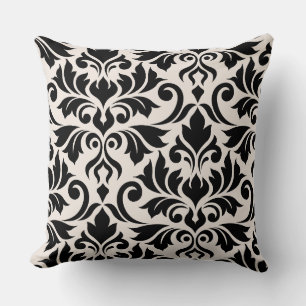 Coussin Flourissant Damask Art I 2Way Black + Crème