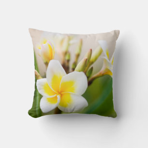 Coussin Flower blanc tropical