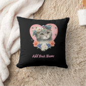 Coussin Flower Cat Tshirt (Couverture)