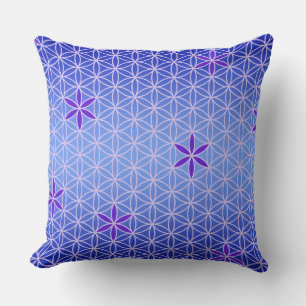 Coussin Flower Of Life - timbre sans couture motif - bleu