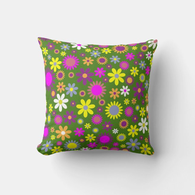 Coussin Flower Power Throw Pillow (Recto)
