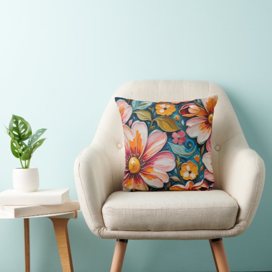 Coussin Flower Throw Pillow (Chaise)