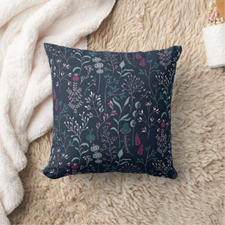 Coussin Flowers & Grass Botanical Pattern