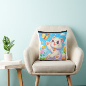 Coussin Fluffy chat jouer avec papillon (Chaise)
