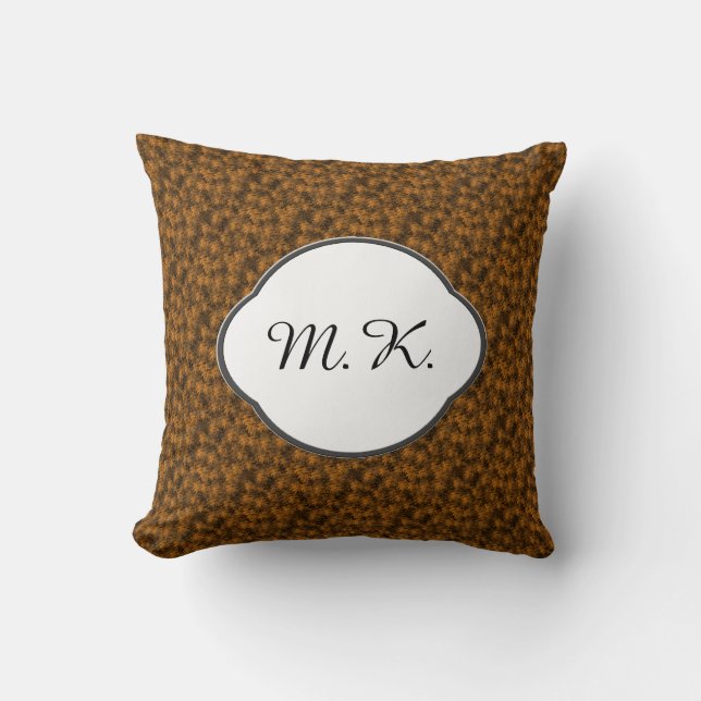Coussin Fluffy do-it-yourself couleur nature Monogramme pe (Recto)