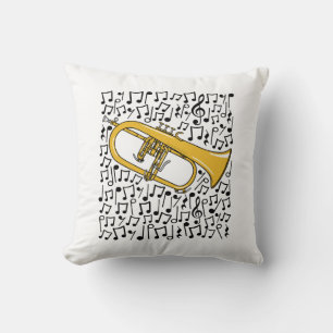 Coussin Flugelhorn Notes musicales Brass Music Teacher