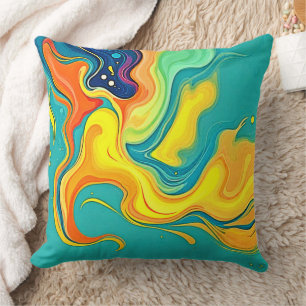 Coussin Fluidité de la Joie : Vagues Abstraites