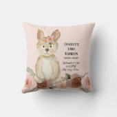 Coussin Flush Rabbit Floral Roses Girl Biry Stats (Verso)