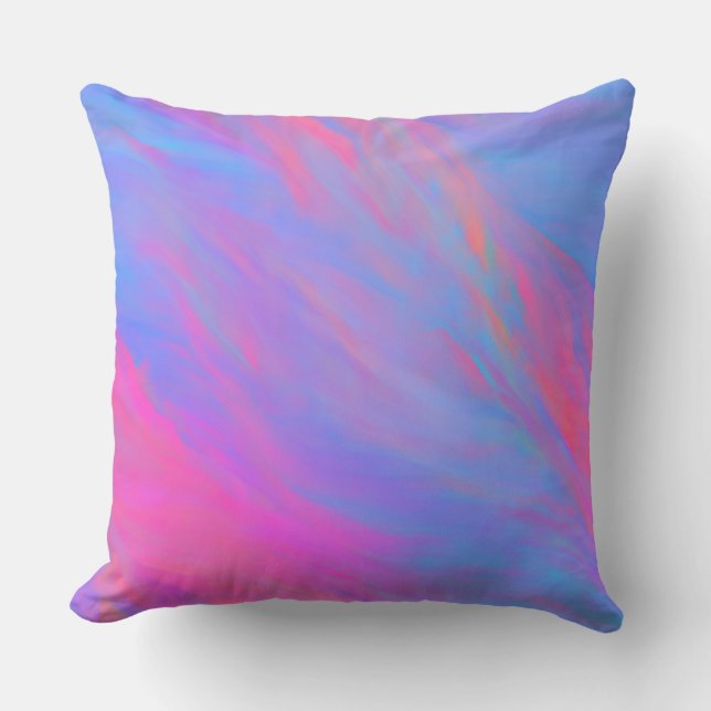 Coussin Flux Abstrait d'encre néon (Recto)