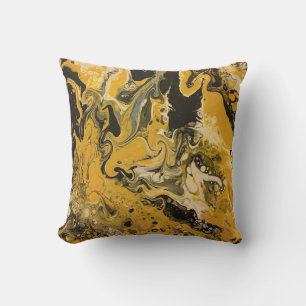 Coussin Flux d'or - Acrylique versez la peinture comme