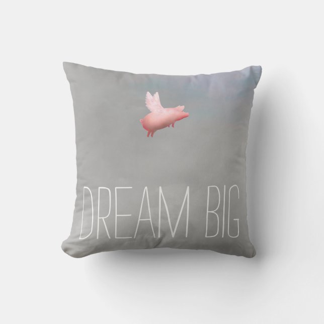 Coussin Flying Pig Dream Big (Recto)
