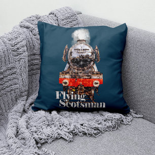 Coussin Flying Scotsman – Illustration de locomotive à vap