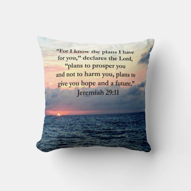 COUSSIN FOI À JEREMIAH 29:11 SUNRISE VERSE (Recto)
