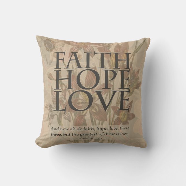 Coussin Foi, espoir et amour (Recto)