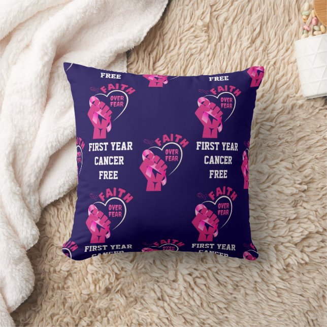 Coussin FOI SUR LA PEUR Cancer du sein Anniversaire libre (Couverture)