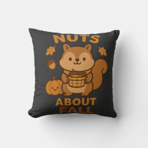 Coussin Folle de l'automne – Écureuil mignon