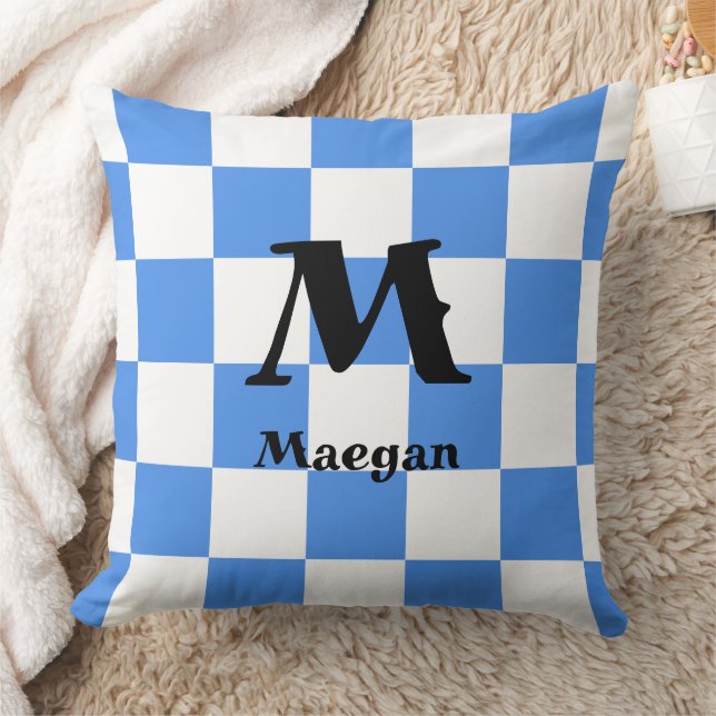 Coussin Fond à motif carreaux bleus (Couverture)