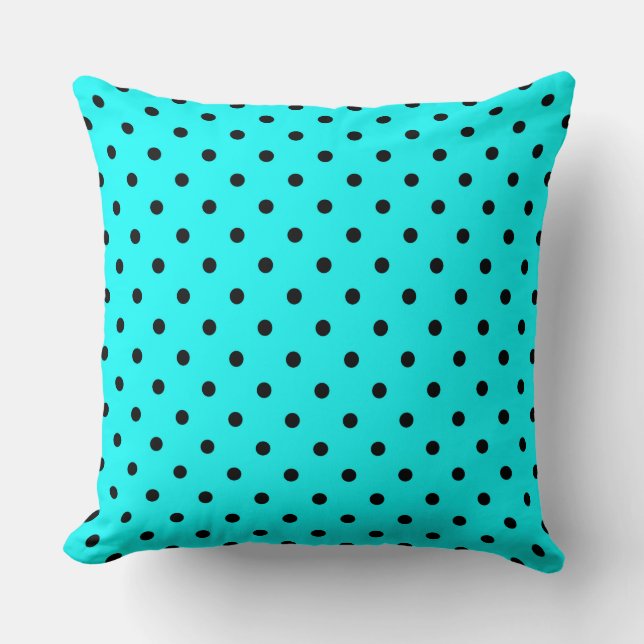 Coussin Fond à pois turquoise (Recto)