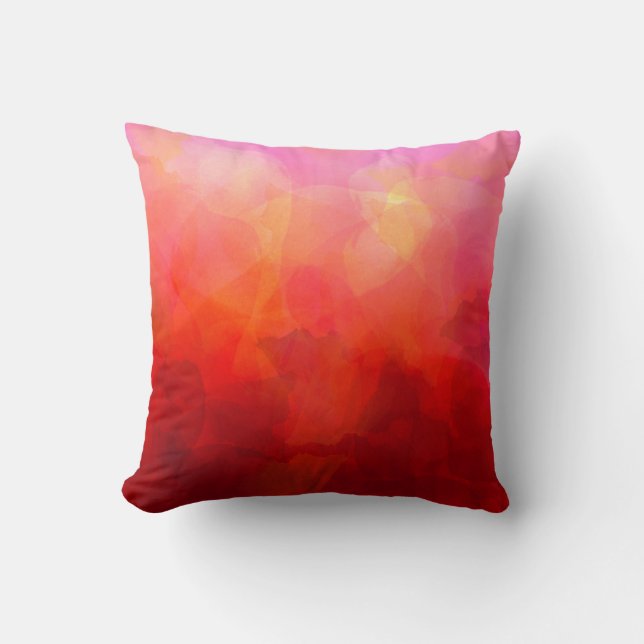 Coussin Fond aquarelle orange rouge profond jaune (Recto)