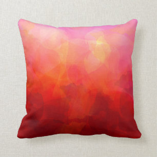 Coussin Fond aquarelle orange rouge profond jaune
