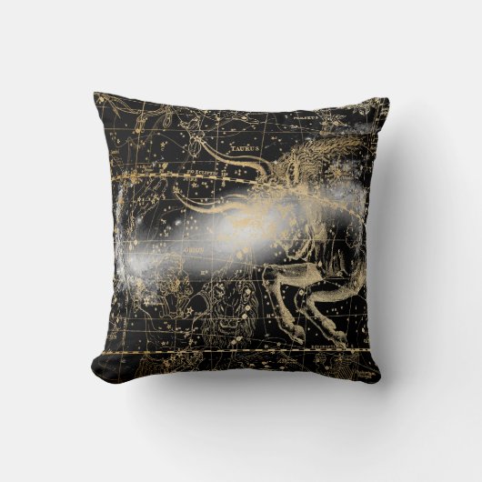 Coussin Fond de carte céleste étoilé vintage (Recto)