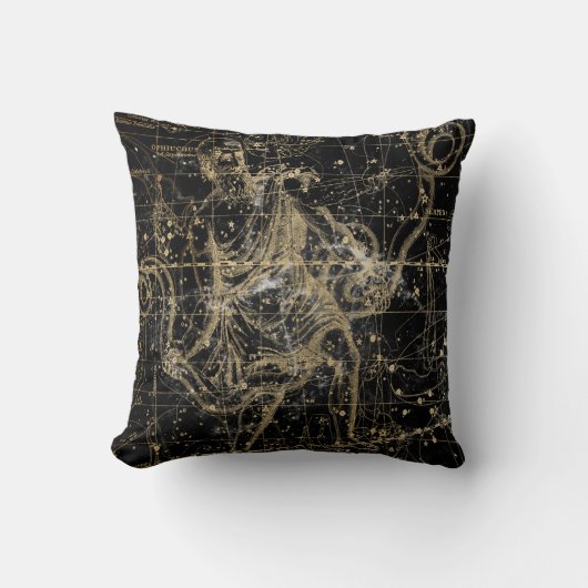 Coussin Fond de carte céleste étoilé vintage (Recto)