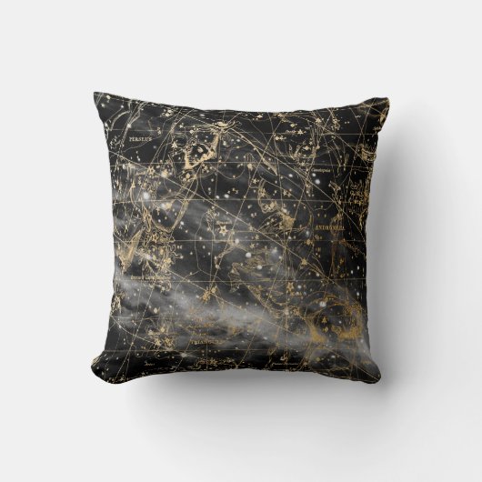 Coussin Fond de carte céleste étoilé vintage (Recto)