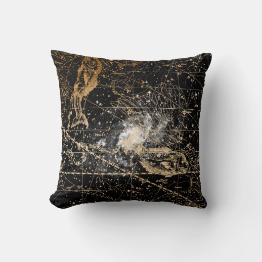 Coussin Fond de carte céleste étoilé vintage (Recto)
