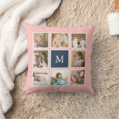 Coussin Fond de couleur modifiable Collage photo monogramm (Couverture)