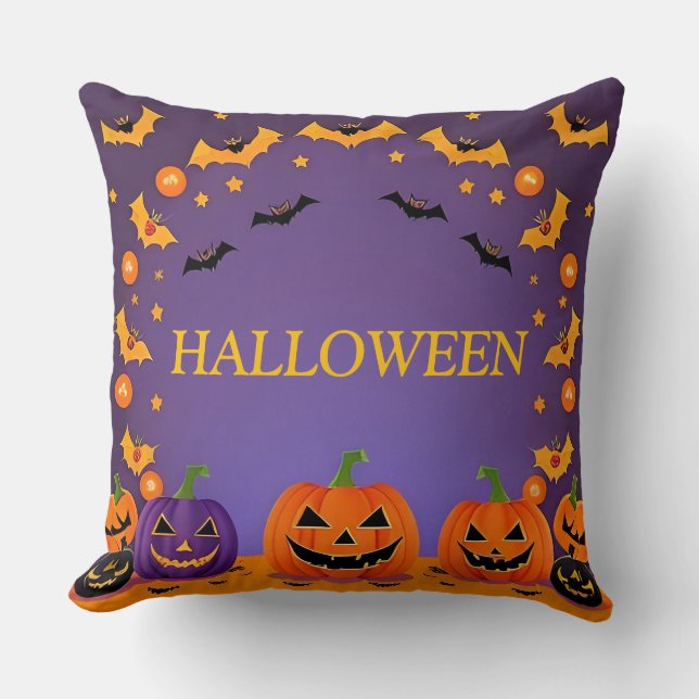 Coussin Fond de Halloween festif (Recto)