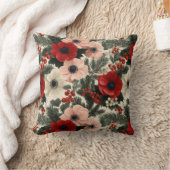Coussin Fond floral d'anémone de Joyeux Noël (Couverture)