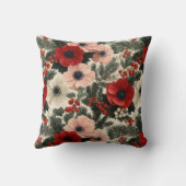Coussin Fond floral d'anémone de Joyeux Noël (Verso)