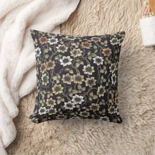 Coussin Fond floral d'anémone texturé vintage