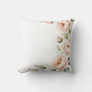 Coussin Fond floral élégant de pivoine rose en aquarelle