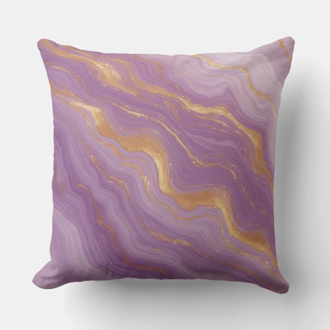 Coussin Fond Marbre Violet Avec Veines D'or (Recto)