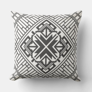 Coussin Fond Moderne Géométrique Noir et Blanc
