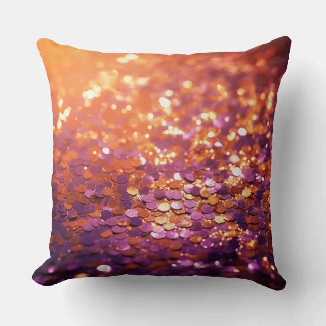 Coussin Fond Pailleté Orange Violet-77996 (Recto)