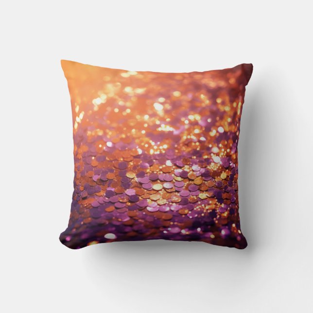 Coussin Fond Pailleté Orange Violet-77996 (Recto)