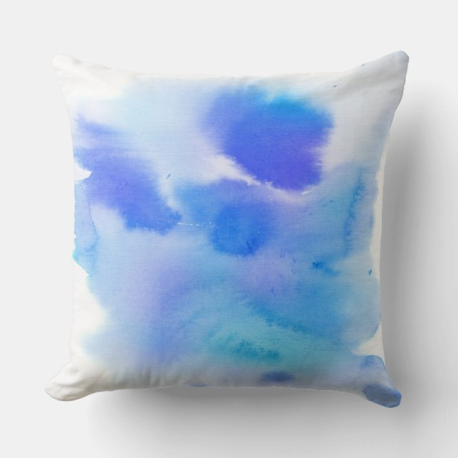 Coussin Fond peint à la main d'aquarelle abstraite (Recto)