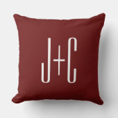 Coussin Fond rouge bordeaux modifiable et texte blanc  (Recto)