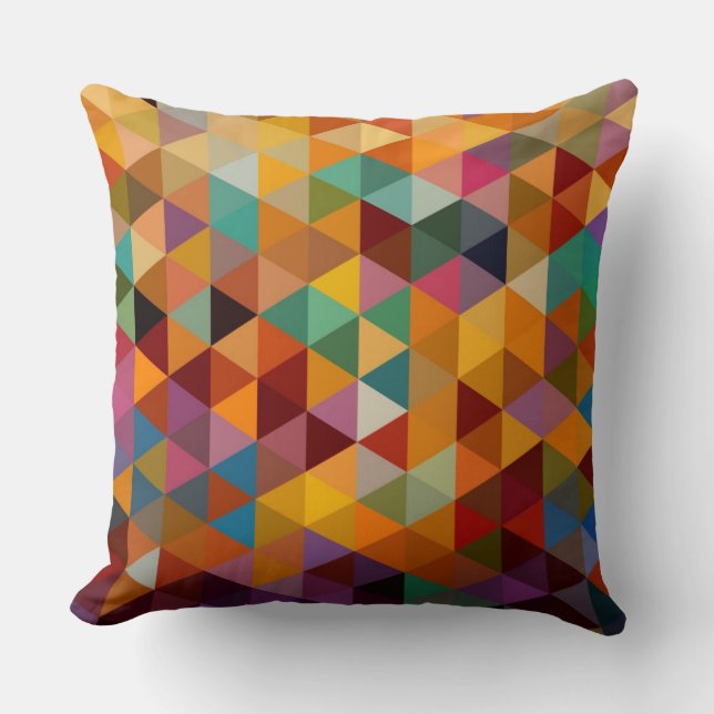 Coussin Fond vintage de motif de triangles (Recto)