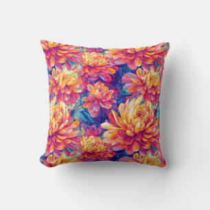 Coussin Fondre Chrysanthemum Pop Art Conception vibrante