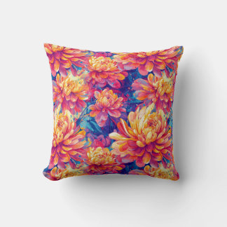 Coussin Fondre Chrysanthemum Pop Art Conception vibrante