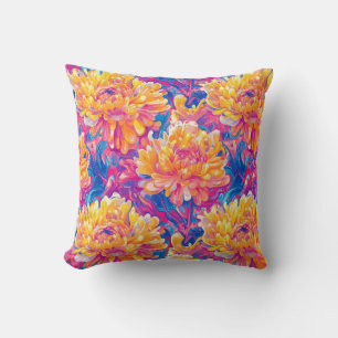 Coussin Fondre Chrysanthemum Pop Art Conception vibrante