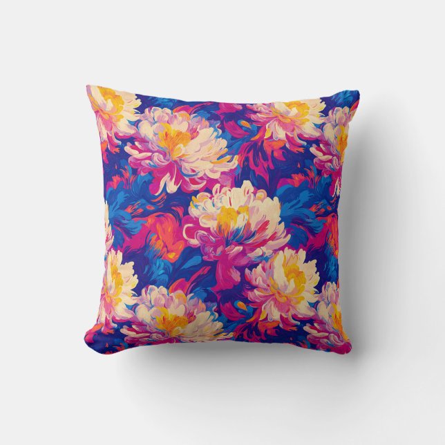 Coussin Fondre Chrysanthemum Pop Art Conception vibrante (Recto)