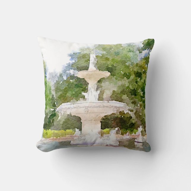 Coussin Fontaine de Forsyth dans la copie d'aquarelle de (Recto)