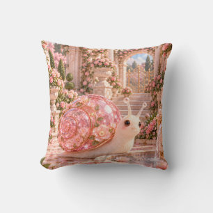Coussin Fontaine de jardin romantique en cristal de rose e