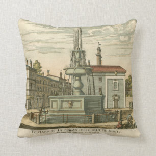 Coussin Fontaine italienne en ville Carré par Falda