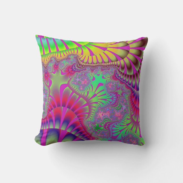 Coussin Fonte arc-en-ciel rose (Recto)