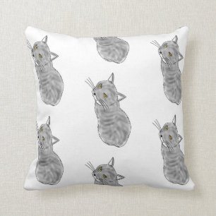 Coussin FooFooCat : Chat gris timide